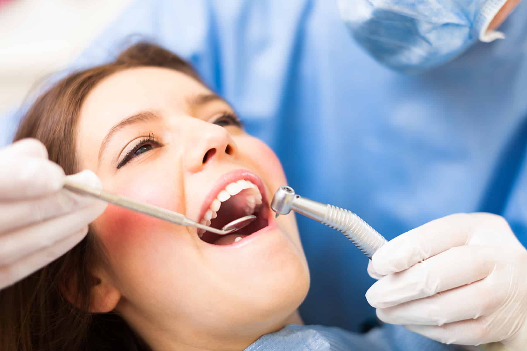 Woman undergoing composite dental bonding in Greenwood Village, CO
